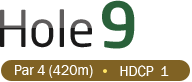 HOLE 9 / Par 4 (420m) / HDCP  1